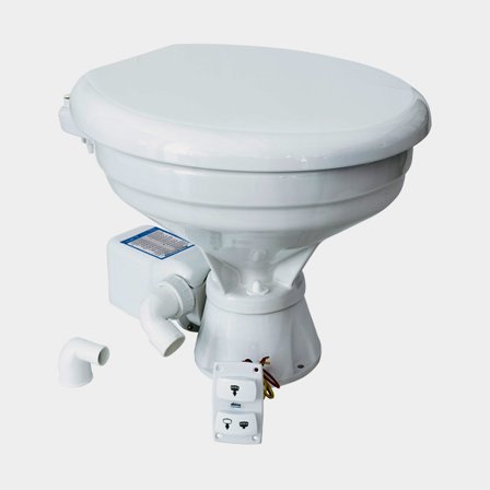 WC électrique pour bateau Albin Silent Comfort Hydro Vacuum, SoftClose, 12 V, grande cuvette, préparé pour remplissage en eau de mer & remplissage en 