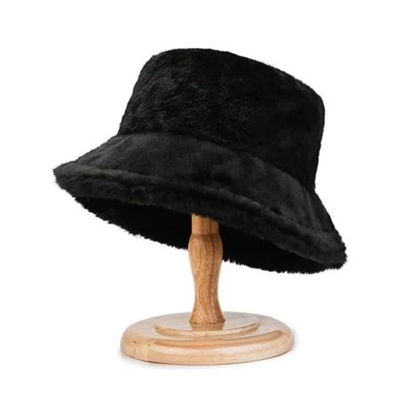 Fuskpäls Vinter Bucket Hat För Kvinnor Solid Varm Damhatt Utomhus Rosa