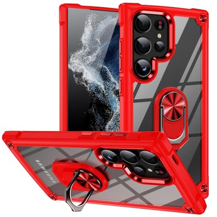 Samsung Galaxy S24 Ultra skal med stativ - Röd