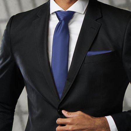 Lesklá námořnicky modrá kravata 8 cm Basic pro muže - Jednobarevné kravaty