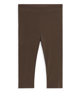 Gerippte Capri-Leggings - Braun