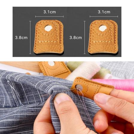 2 st (ca 3,8*3,1 cm) Läder Fingerborg Hand Fingerborg Finger P