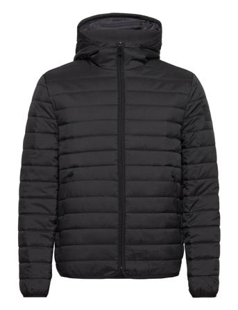 Quilted Crinkle Jacket Hood Black Calvin Klein