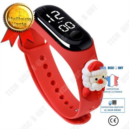 Elektronisk klocka - TECH DISCOUNT - Juldocka - Vattentät - Digital - Röd