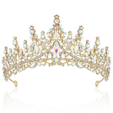 Guld AB diamant, dam kristallkrona och tiara, ny lyxig f