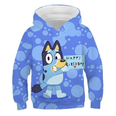 2024 Ny Blå Blå Blå Bingo Söt Pojkar Hoodie Realistisk 3D Tryckt Grafisk Huvtröja Flicka