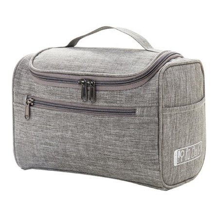 Toilet taske med krog til mænd og kvinder Vandtæt makeup taske Grå rejseorganisator