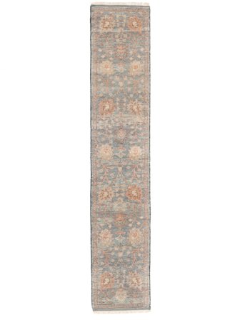 Hand Knotted Oushak Indo Rug 79X410 Brown/Orange