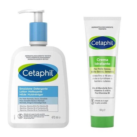 Cetaphil Emulsione Detergente 470ml + Crema Idratante 100ml