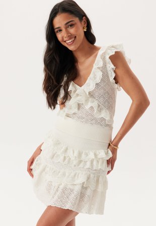 Andrea Norrman X Bubbleroom - Knitted Frill Mini Skirt - M