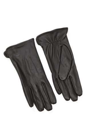 Pieces Nellie Leather Glove Black Klær