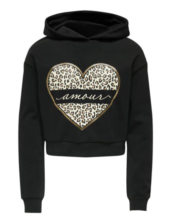 Kogcooper Life Heart Ls Hoodie Swt Noos Black Kids Only