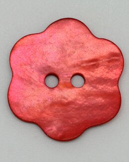 Nappi Kukka helmi roosapunainen-15 mm