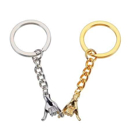 2 stk. Jubilæumsgave til par, matchende gaver til kæreste, ham og hende, nøglering