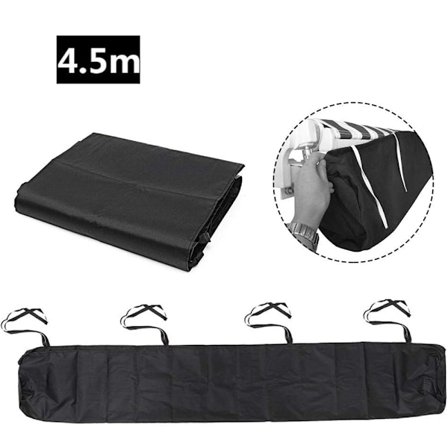 4,5m Svart Utendørs Hage Patio Deksel Solskjerming Linje Støvtett Utendørs Patio Deksel Støvlinje