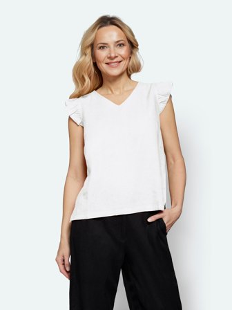 SIGNATURE - Hør Top - Hvid