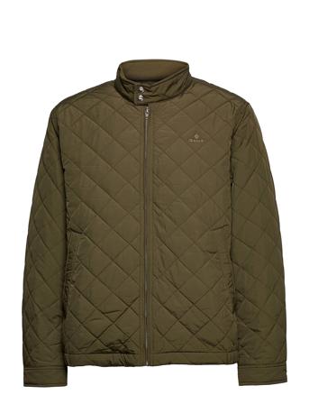 Quilted Windcheater Vattert Jakke Grønn GANT*Betinget Tilbud