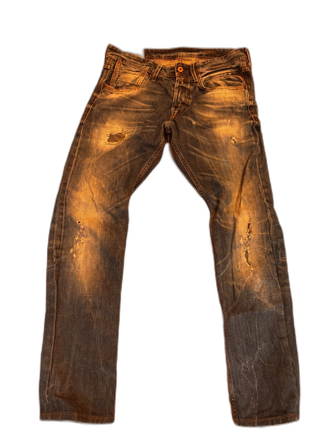 Replay jeans med slitningar och tvättad look