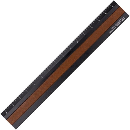 Luddite Lineal Aluminium/Leder 15 cm Black/Camel