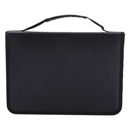 【Lixiang Store】 1 stk. PU-læderstof med stor kapacitet Penalhus med lynlås-pennepose (sort) Black