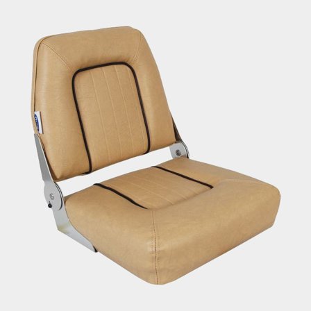 Folding boat seat ESM Standard, 48 x 42 x 38 cm, beige with brown details