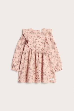 Newbie | Blomstrete kjole med volanger | Rosa