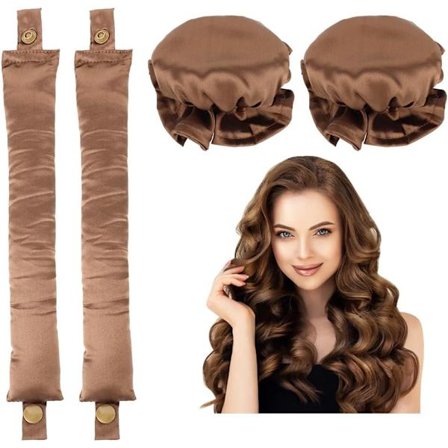 2-sæt Satin Heatless Hair Curler til at sove med om natten
