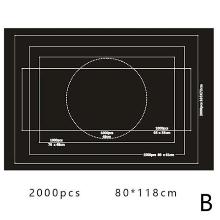 1500/2000 stk. puslespilsmåtte kompatibel med opbevaring, rullebar, sort, blå, grå, G grå 2000 stk.
