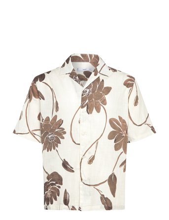 Mango | Floral-Print Shirt With Bowling Collar | S