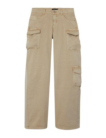 Nlfwathilse Twi Lw Wide Cargo Pant Cargo Pants Beige LMTD*Betinget Tilbud