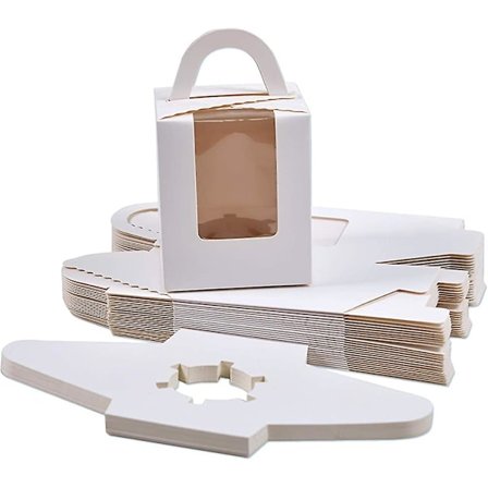 24 stykker Heilwiy gaveesker for enkelt cupcakes, kakeesker med vindu, cupcake