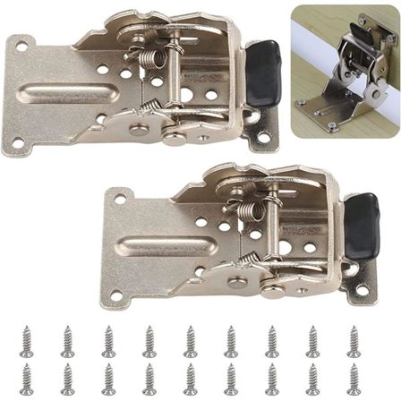 Selvlåsende foldehængsel, 2 stk. sølv rustfrit stål folde