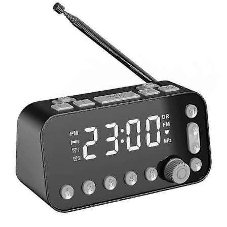 Dab Fm Radio Led Digital Vækkeur Snooze Lysstyrke Justerbar Bordur Seng Vækkeur Dobbelt Usb Genopladelige Ure