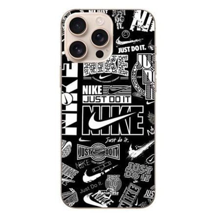 Coque - Nike - Iphone 16 Pro Max - Svart och vit - Mjuk - Graffiti
