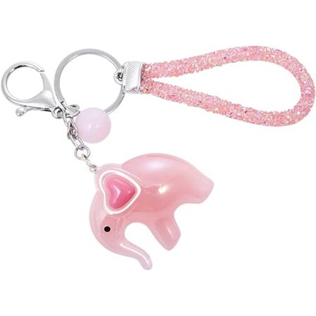 Vaaleanpunainen avaimenperä - söpö elefantti avaimenperä - akryylinen riipus - Ystävänpäivän eläin mini luova avaimenperä - uusi sarjakuva