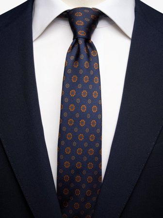 John Henric Men's Blaue Krawatte Geometrisch Size 6,5