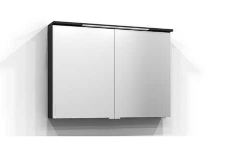 Svedbergs Skuru Spegelskåp med LED-belysning Svart Ask, Badrum