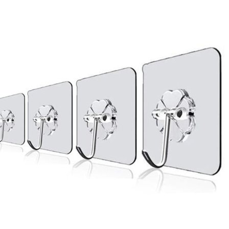 10-pak - Selvklæbende kroge / Håndklædekroge - Hænger Transparent