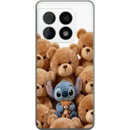Kompatibel Mobilcover til OnePlus OnePlus 10 Pro Sød og sikker illustration med Stitch omgivet af bamser, der skaber en varm og legende følelse for