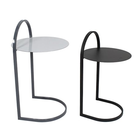 Sivupöytäsetti, sisäkkäin, 2 osaa, valkoinen ja harmaa, 40x40x68 cm