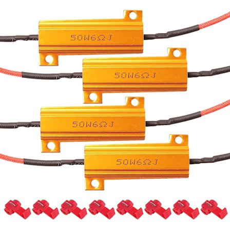 4 kpl 50W 6 ohmin LED-kuormavastukset LED-vilkun vastusvilkkuadapteri Vilkkuvirheen korjaus LED-vilkuille LED DRL -rekisterikilven valoille
