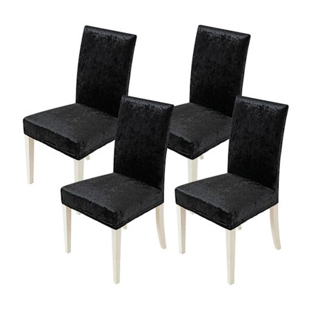 Stolebetræk sæt med 4 elastiske stolebetræk gyngestolebetræk til stole sort, fløjlsstolebetræk til kontorstolbetræk køkkenstolebetræk