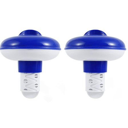 2 stk. Flydende klor dispenser til spabade og pools - Justerbar 5" tablet holder, strækbar kemisk flyder til 3" klor Ta