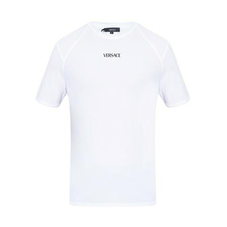 Versace, T-shirt with logo Wit, Heren, Maat:M