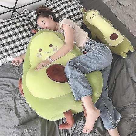 Søt Avokado Plysjleketøy Tegneserie Smilende Avokado Sovende Pute Fylt Plante Myk Dukke Fruktpute Babyleke Gave Til Ham/Henne_Billige Gaver