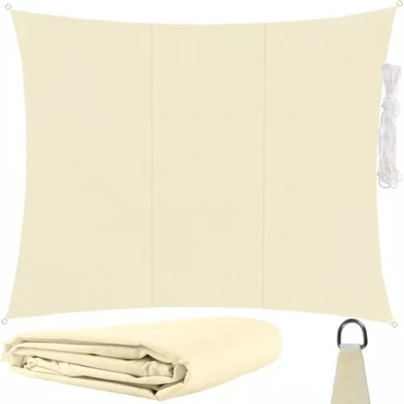 Vattentät Solsegelduk 4x3 m 180g/m2 Beige Beige Beige