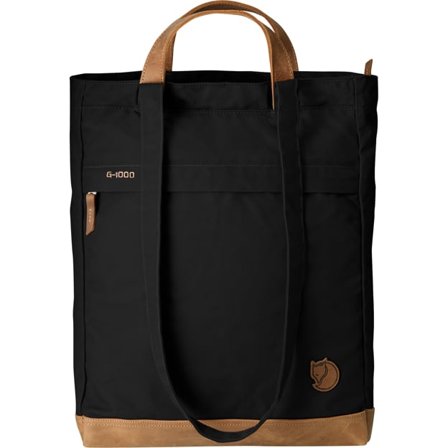Fjällräven Totepack Bag No. 2 in Black, G-1000/Leather