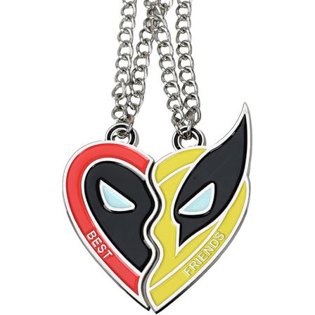 Bedste ven Halvhjerte Halskæde Legering Vedhæng Smykker med Superhelte Mønster Dekoration Fødselsdag Julegave 2 stk