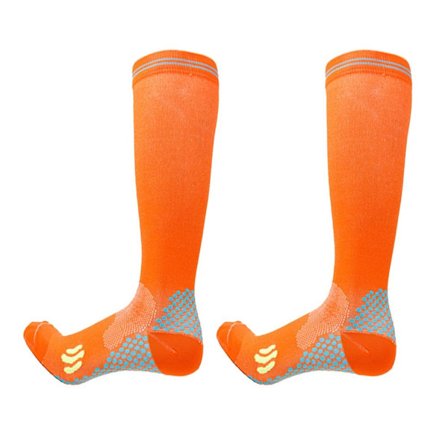 Fitness professionel sport hurtigtørrende tynde knæstrømper orange KLB