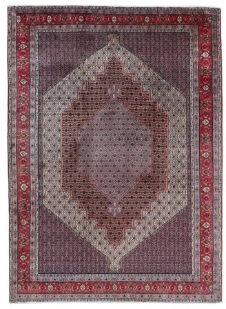Hand Knotted Persian Senneh Rug 250X340 Dark Red/Black